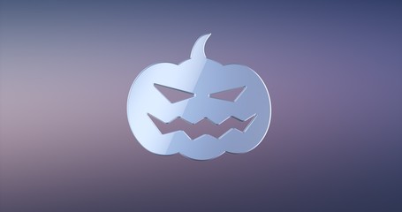 Halloween Pumpkin Silver 3d Icon