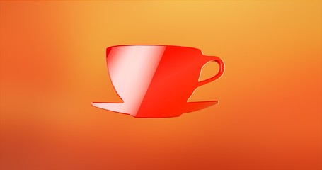 Coffee Cup Red 3d Icon