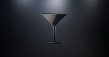 Wineglass Black 3d Icon