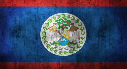 Grunge crumpled Belize flag. 3d rendering