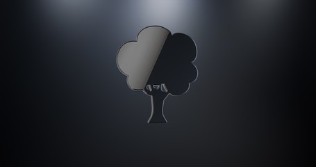 Tree Black 3d Icon