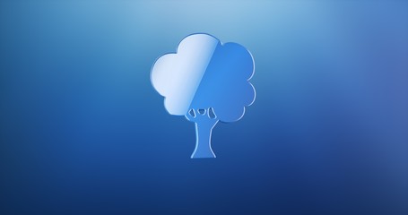 Tree Blue 3d Icon
