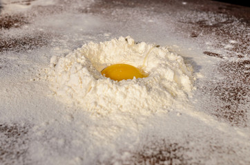 Dough preparation for baking.