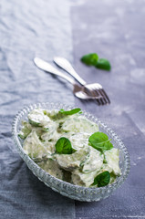 Cucumber salad with mint