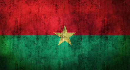 Grunge crumpled Burkina Faso flag. 3d rendering