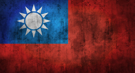 Fototapeta na wymiar Grunge crumpled Taiwan flag. 3d rendering