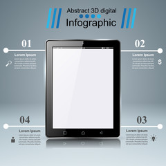 3D infographic. Tablet icon.
