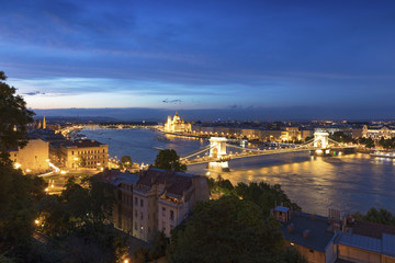 Budapest Chain Bridge and Parliament