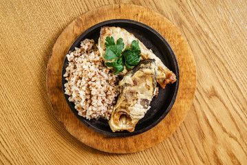 fish with buckwheat