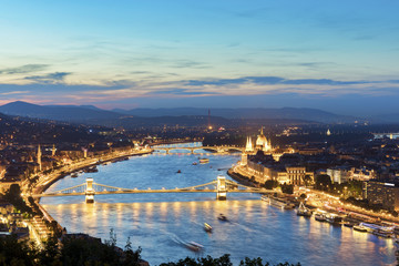 Fototapeta na wymiar Budapest city panorama at dusk
