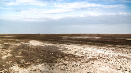 Salt Lake Karum aka Lake Assale or Asale at sunset in Danakil Afar, Ethiopia