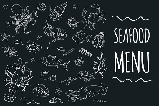 Seafood menu template page