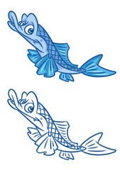 fish  cartoon Illustrations isolated image animal character