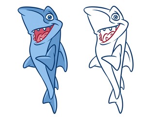 fish  shark cartoon Illustrations isolated image animal character