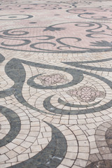 Colorful ornamental tiles floor