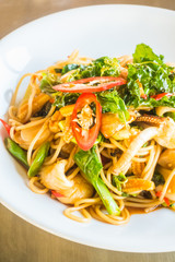 Spicy spaghetti seafood
