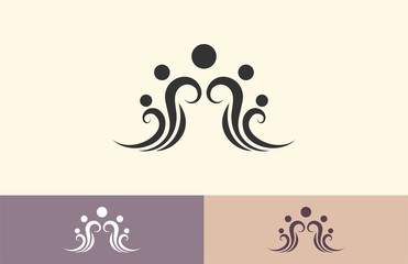human abstract family logo