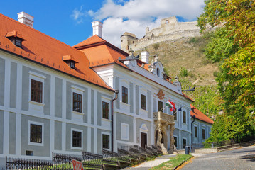 Fototapeta na wymiar Bishop`s Palace under the castle ruin in Sumeg (Sümeg), Hungary