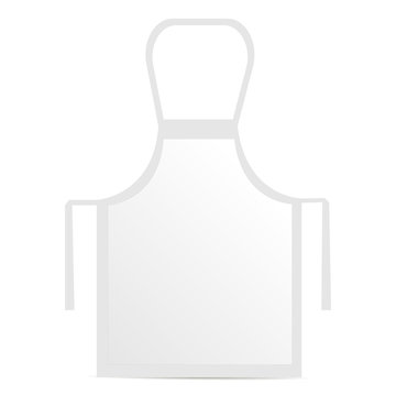 White apron isolated. Mockup can be used for fesign, branding or logo. Vector illustration
