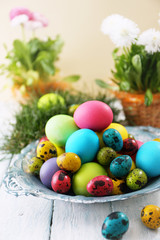 Multicolored Easter eggs
