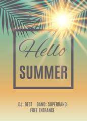 Summer party poster background. Vector illustration