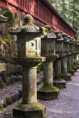 Ancient Japanese stone lanterns