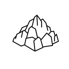 Flat line art mountain illustration
