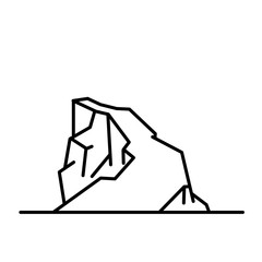 Flat line art cliff illustration