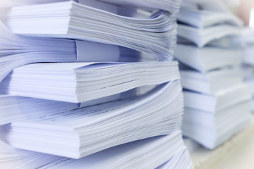 Stack of white papers