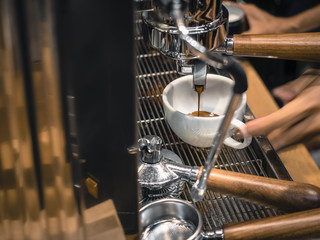 Coffee Machine Making Espresso shot Cafe Restaurant