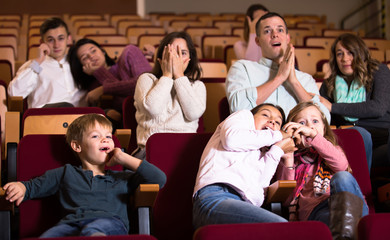 Group attending movie night for horror