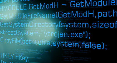 Obraz premium Computer infected by trojan virus