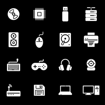 Vector White Computer Icons Set