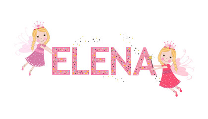 Elena female name with cute fairy tale 