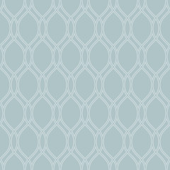 Seamless ornament. Modern geometric pattern with repeating white wavy lines