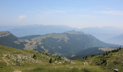Fototapeta na wymiar Hiking trail in the mountain Monte Baldo.Italy