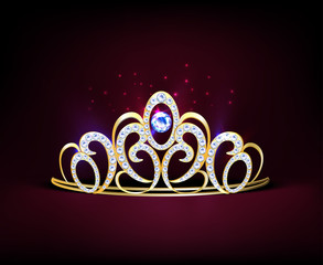 Golden Realistic Diadem Composition © Macrovector