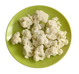 Fresh cauliflower on a plate