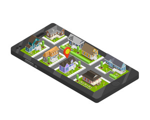 Town Buildings Smartphone Concept