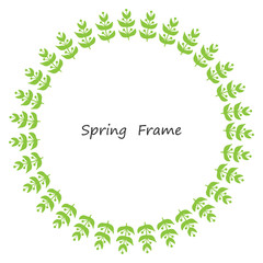 Spring frame made up of leaves