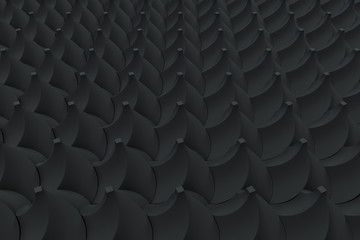 Obraz premium Pattern of black twisted pyramid shapes