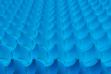 Obraz premium Pattern of blue twisted pyramid shapes