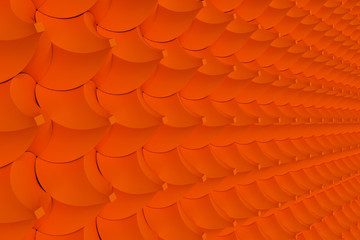 Pattern of orange twisted pyramid shapes