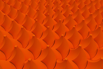 Fototapeta premium Pattern of orange twisted pyramid shapes