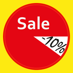 vector banner image ninety percent discount on a yellow background