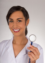 Portrait of attractive young female doctor.