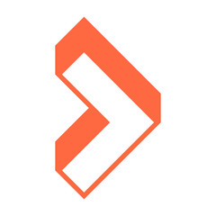 3D Arrow Sign Three Dimensional Icon