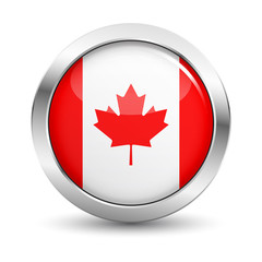Obraz premium Canada Flag Icon Badge Vector Button