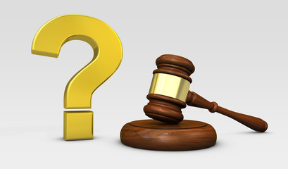 Law And Question Mark Sign Legal Concept