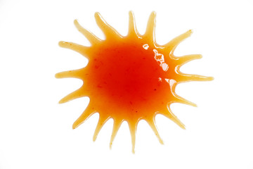 Chilli sauce on white background